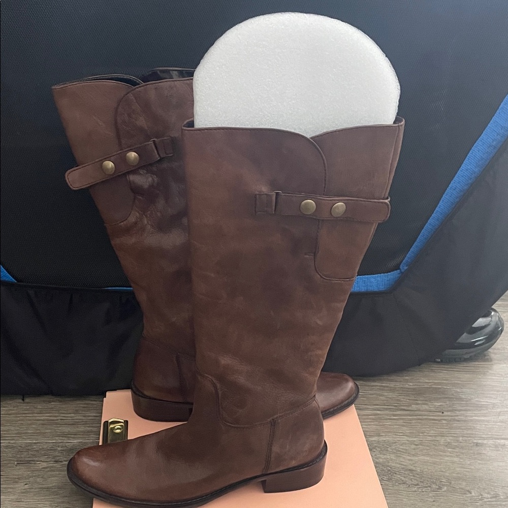Brown Leather Knee-High Boots